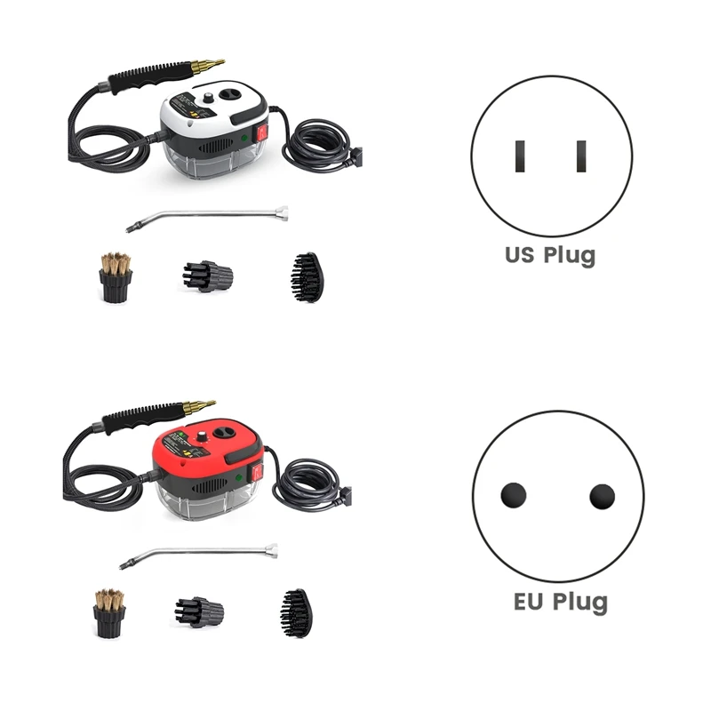 

2500W Steam Cleaner High Temperature Sterilization Air Conditioning Kitchen Hood Car Cleaner Home Appliances (EU) Red