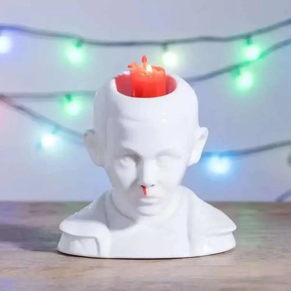 

New Little Boy Nosebleed Candle Holder Base Statue Resin Crafts Indoor Horror Ornaments