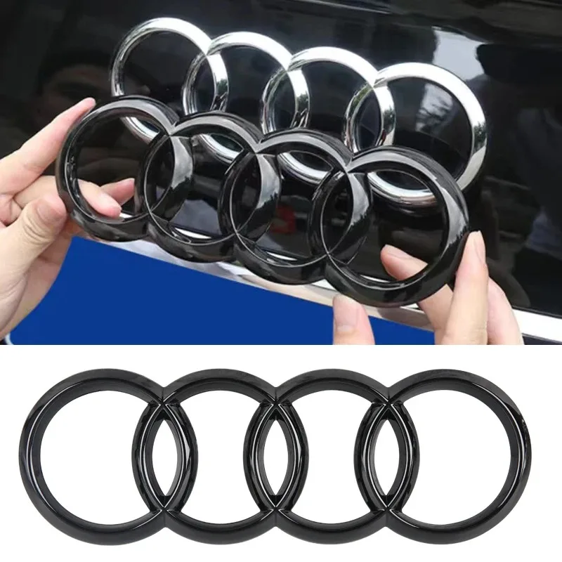 Car Logo Badge Car Front Grille Rear Trunk 4Ring Emblem For Audi A1 A3 A4 A5 A6 A7 S3 S4 S5 S6 RS3 RS4 RS5 RS6 Q3 Q5 Q7