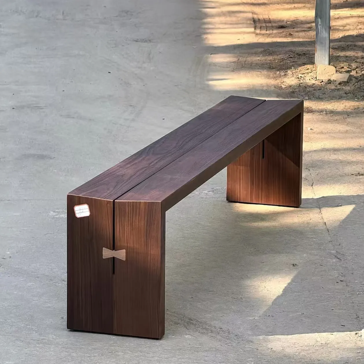 American black walnut bench Internet celebrity dining chair bench Solid wood shoe changing dining table Ash log strip