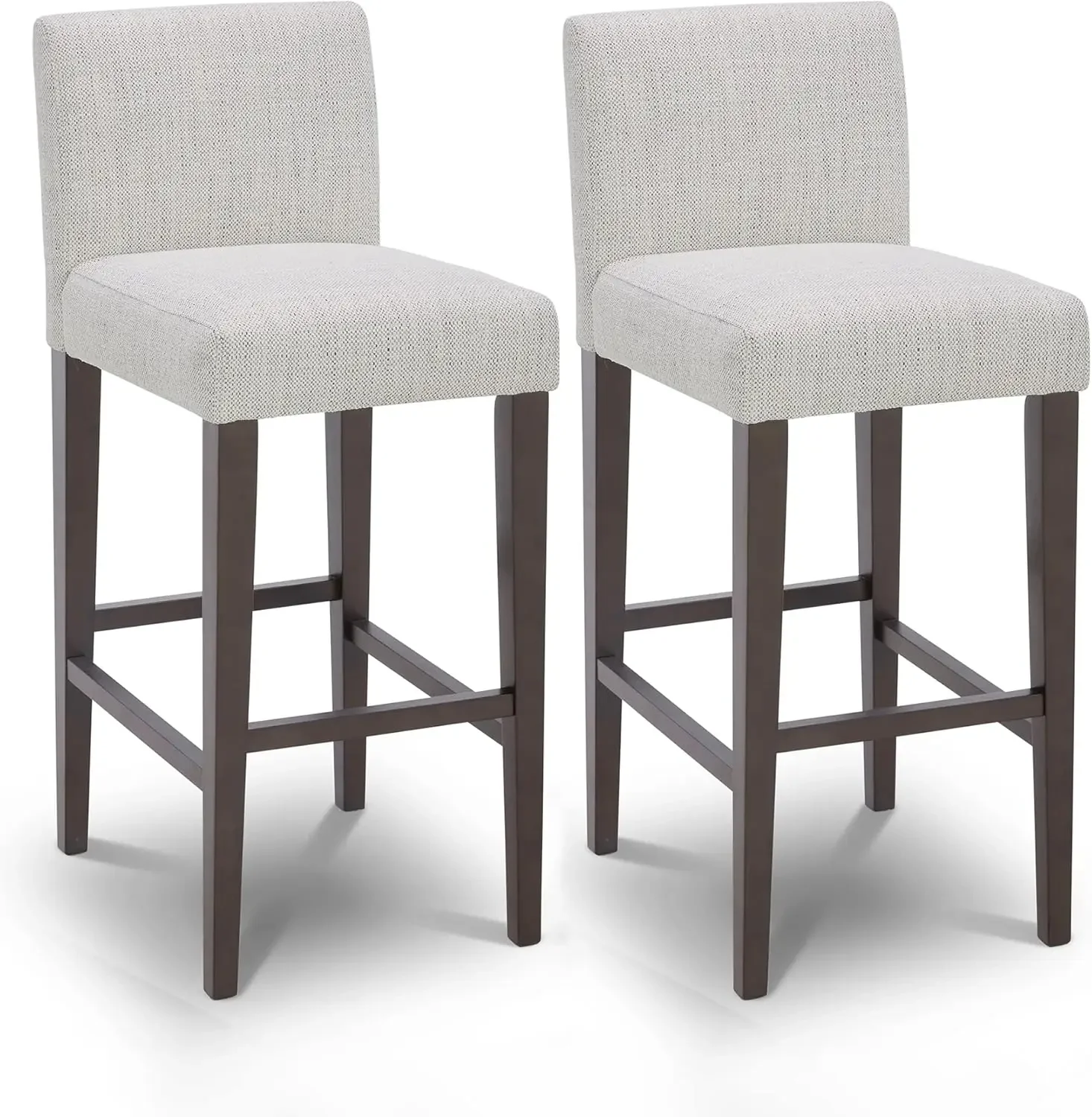 

CHITA Bar Stools Set of 2, 30" H Seat Height Upholstered Barstools, Fabric in Ivory