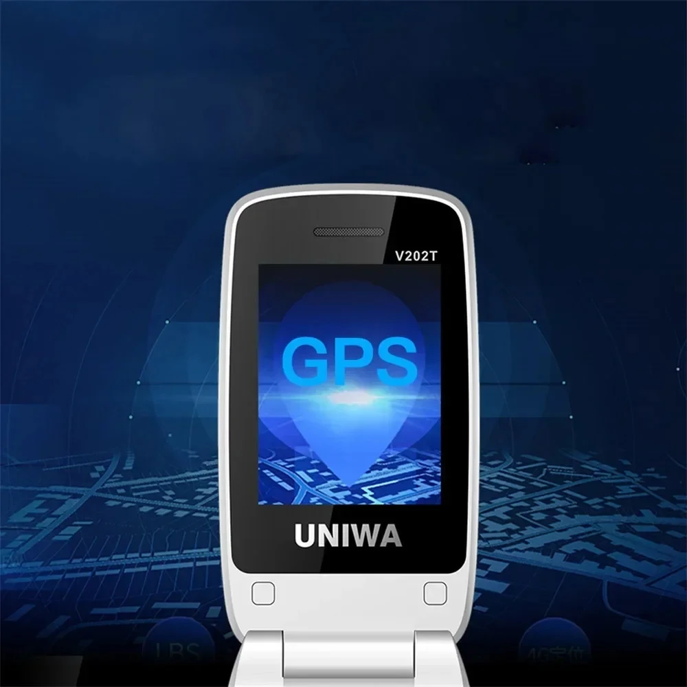 UNIWA V202T Flip Phone Dual Screen Large Button Dual SIM Card 4G Network Mobile Phone Support Charging Dock For Elderly