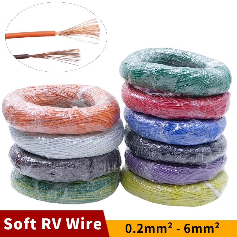 10M/30M Filo di Rame PVC Cavo Elettrico Flessibile Filo Molto Morbido Multi Strand RV Cavo Auto LED Altoparlante Audio Alimentazione Cablaggio Per Auto