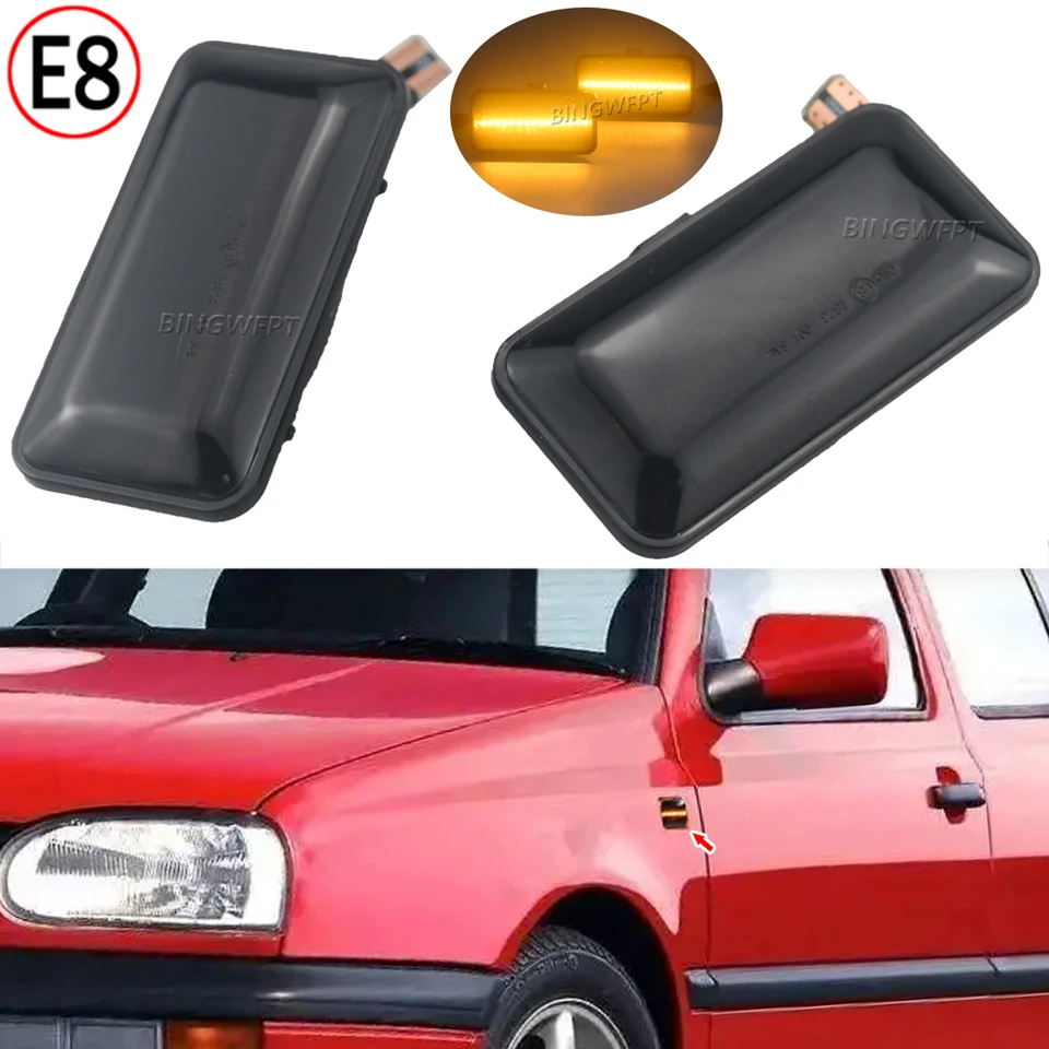 LED Side Marker Turn Light Signal Lamp For VW Volkswagen Golf 3