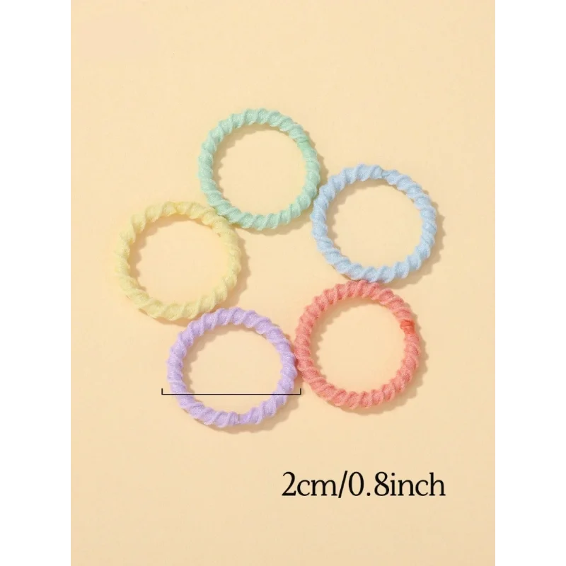 100pcs Baby 2cm Colorful Rubber Band Does Not Hurt The Hair Small Thumb Ring High Elastic Thread Toddler Kids Scrunchies Set