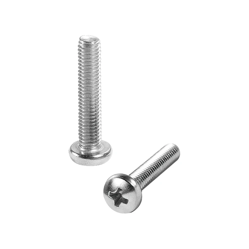 304 Stainless Steel Cross Recessed Pan Head Machine Screws GB818 M2 M2.5 M3 M4 M5 M6 M8 M10
