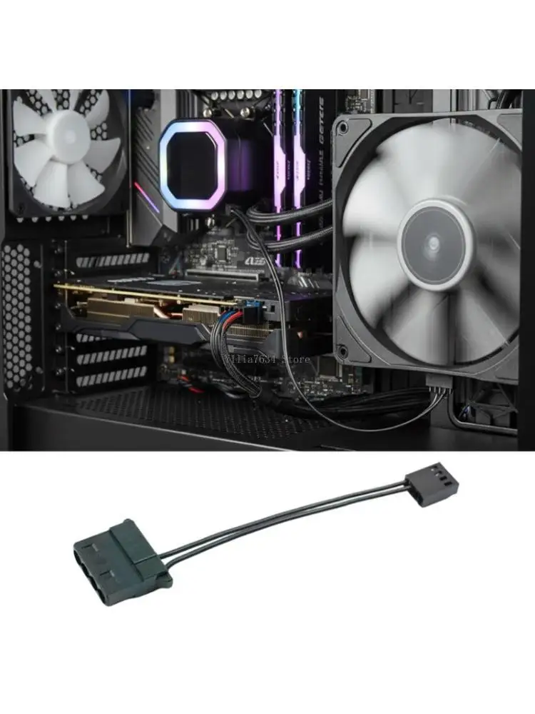 4pin to 4pin Fan Cable 10cm Secure Connection Cooling System Wire 2/5PCS