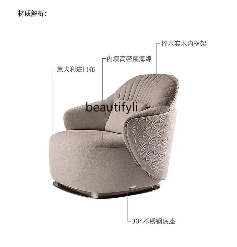 

yj21 Asmt52 Italian light luxury design single sofa chair modern villa living room home fabric leisure chair