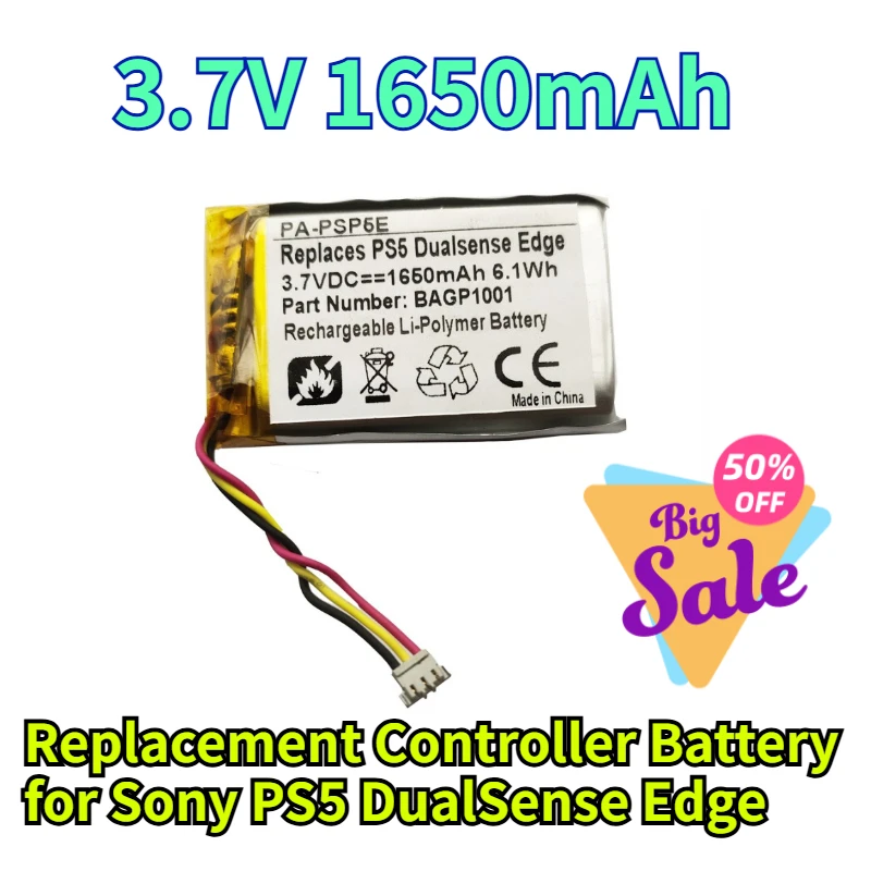 

3.7V 1650mAh Replacement Controller Battery for Sony PS5 DualSense Edge