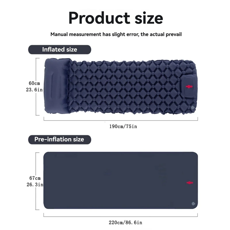 

Воздушная подушка из ТПУ в форме одного человека для уличной палатки, спальный коврик, надувной насос для кемпинга, путешествий, пешего туризма-ABWY