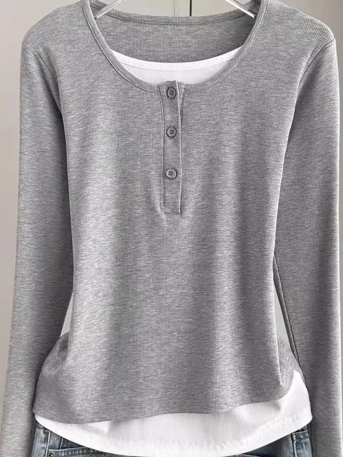 Dames losvallend lang Sve T-shirt dunne basislaag irt lente zomer herfst faionable casual innerlijke slijtage top