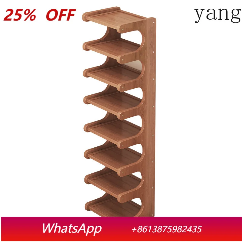 CX wooden shoe rack household corner multi-layer indoor narrow doorless shoe cabinet