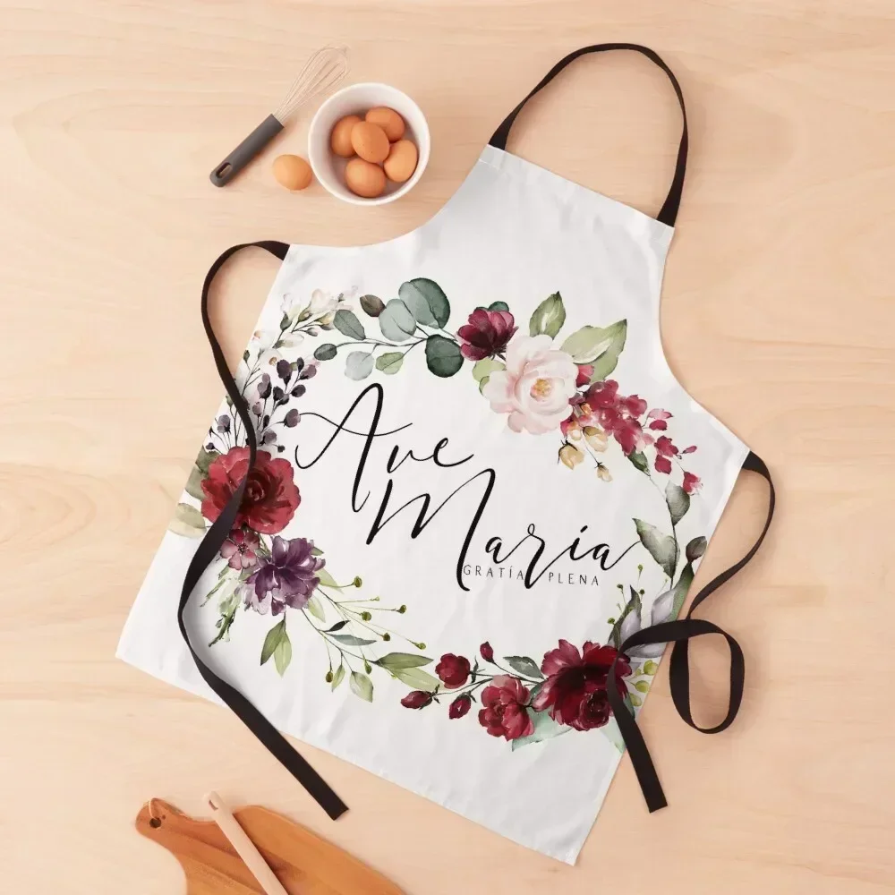 

Ave Maria gratia plena - Hail Mary full of grace in latin - Catholic gear/apparel Apron cookings for women Customizable Apron