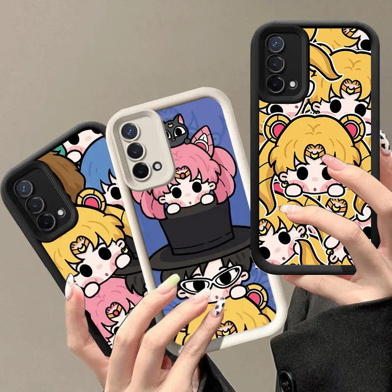 Kawaii Sailor Moon Phone Case For OPPO A3 Reno 10 11 12 Pro 11F 12F A58 A78 4G A98 A3X 5G A15 A16 A17 A38 A53 A57 A60 A92