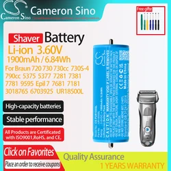 CS Shaver Battery For Braun 720 730 730cc 790cc 5377 7281 5377 7281 381 Epil 7 Rasierer Series 7 Fits 3018765 6703925 UR18500L