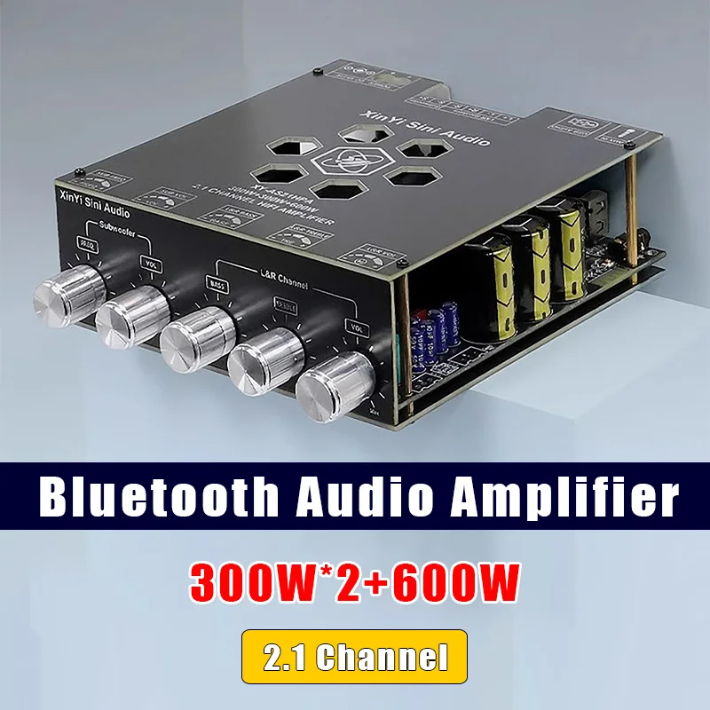 

AS21HPA High-Power Bluetooth 5.2 Audio Power Digital Amplifier TPA3255 Chip 300W*2+600W 2.1 Channel 3D Surround Sound Subwoofer