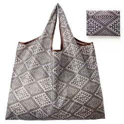 Shopping Bag Nylon Large Tote ECO Reusable Polyester Portable Shoulder Women's Handbags Folding Pouch Foldable