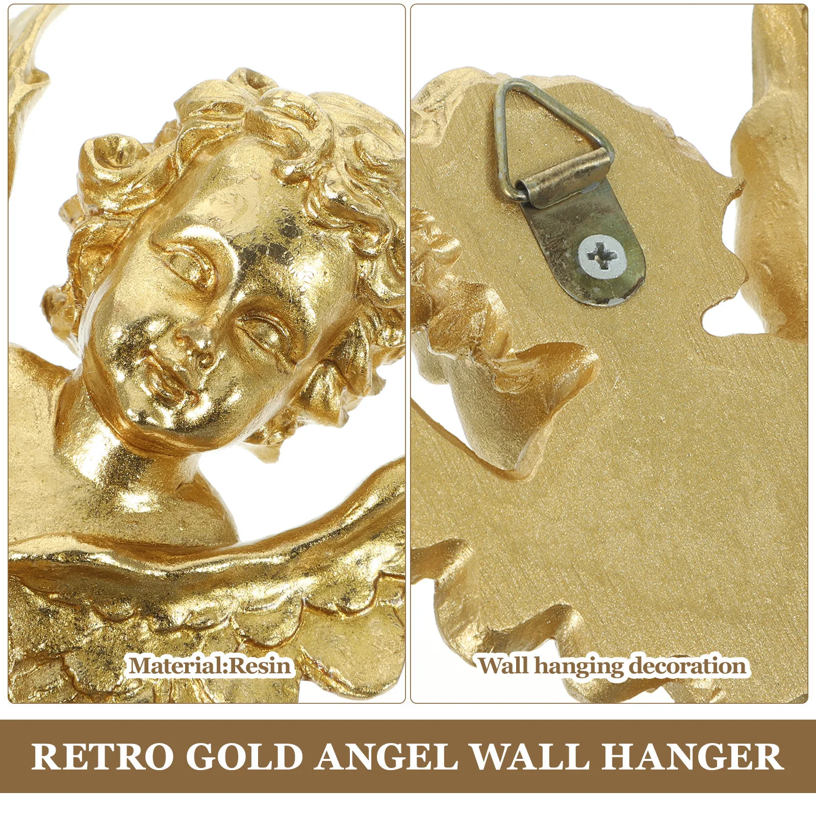 

Retro Resin Angel Wall Hanging Decoration Exquisite Workmanship Lightweight Home Office Wall Craft Ornament Resin Figurine