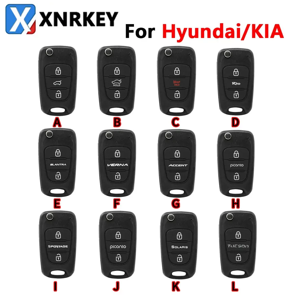 XNRKEY 3Button Remote Car Key Shell for Hyundai I20 I30 IX35 I35 Accent for Kia Picanto Sportage K5 Flip Folding Remote Key Case