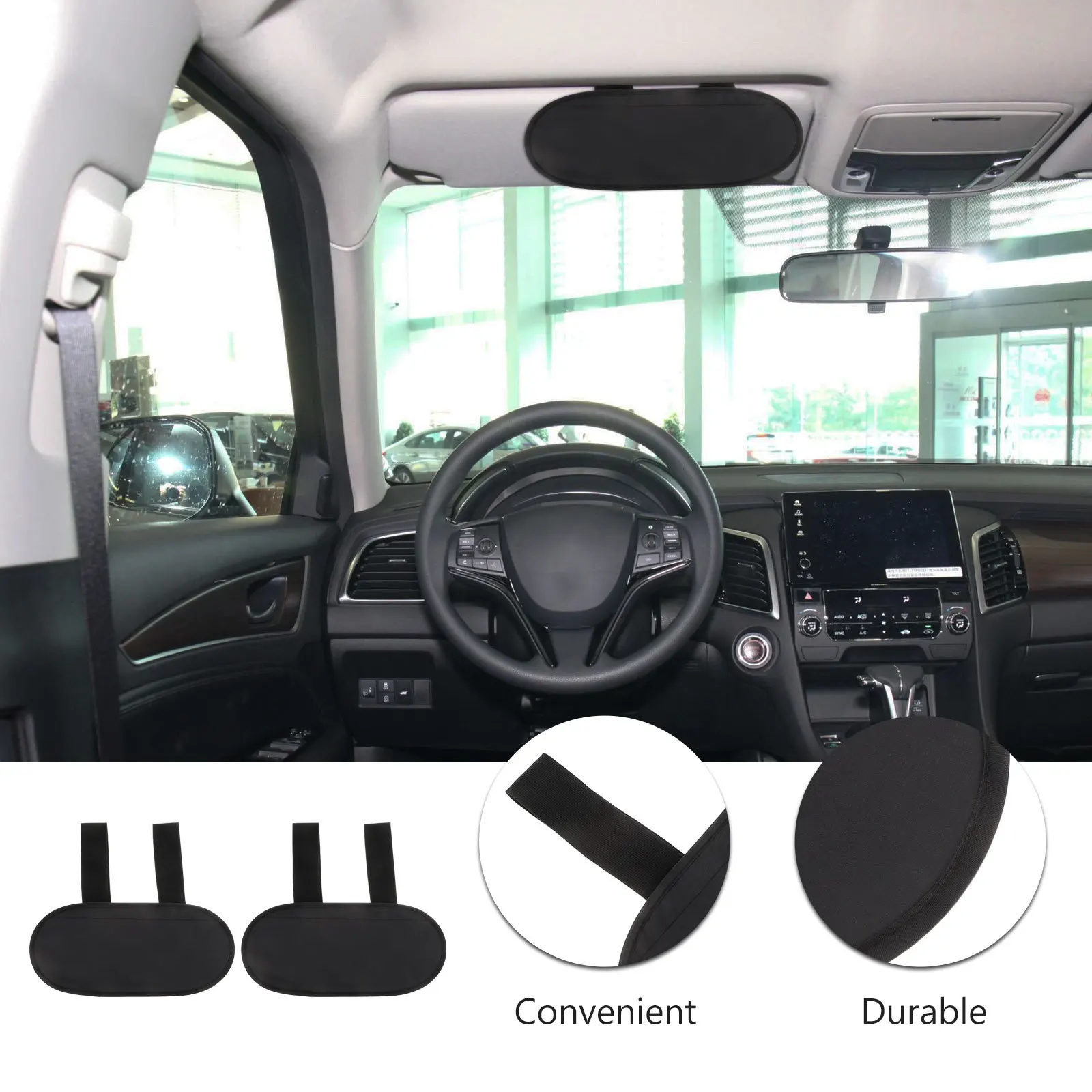 

1 Pair Car Visor Sunshade Extender Adjustable Elastic Strap Windshield Shade For Drivers Front Uv Protection Driving