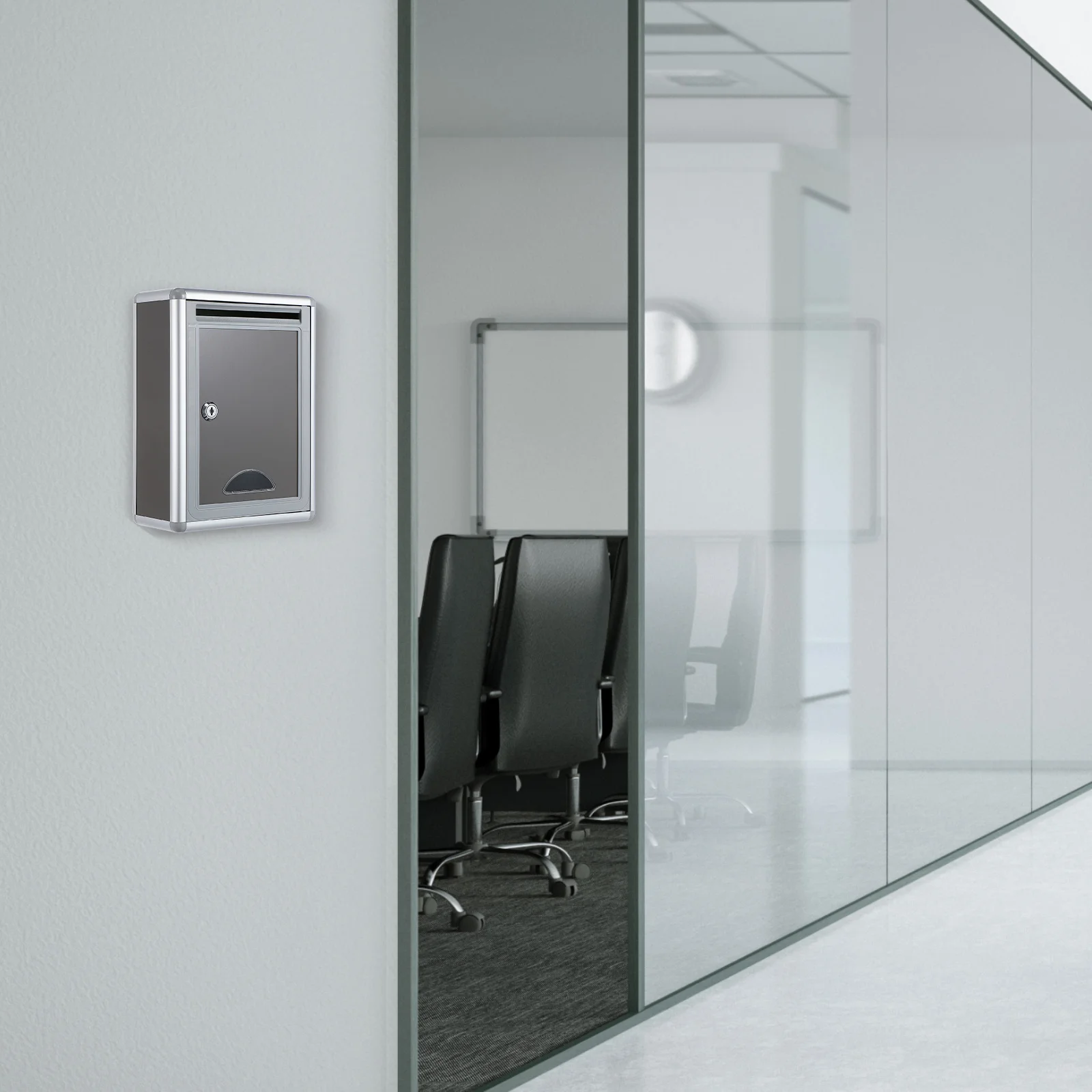 صندوق بريد من الفولاذ المقاوم للصدأ مثبت على الحائط، صندوق مغلف خفيف الوزن مقاوم للماء للتحقق من استخدام عمود المال مع قفل التصميم الإبداعي #1