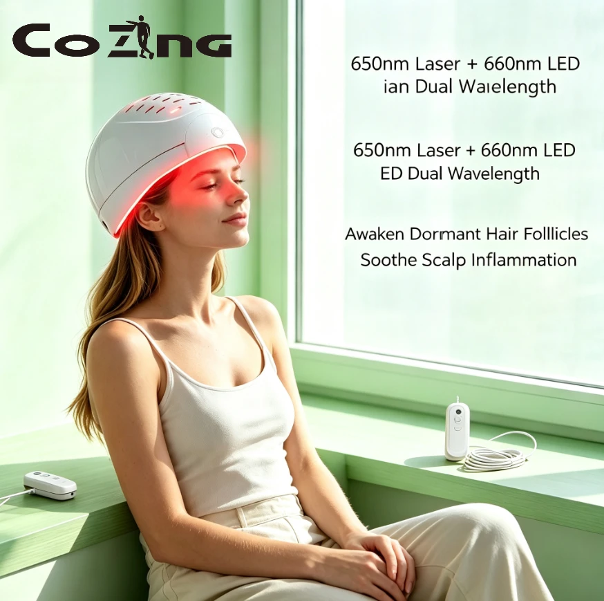 For Male Female Pattern Baldness Treatment Medical Grade 650nm Red Light LLLT Laser Hair Regrowth Helmet with 300 Diodes