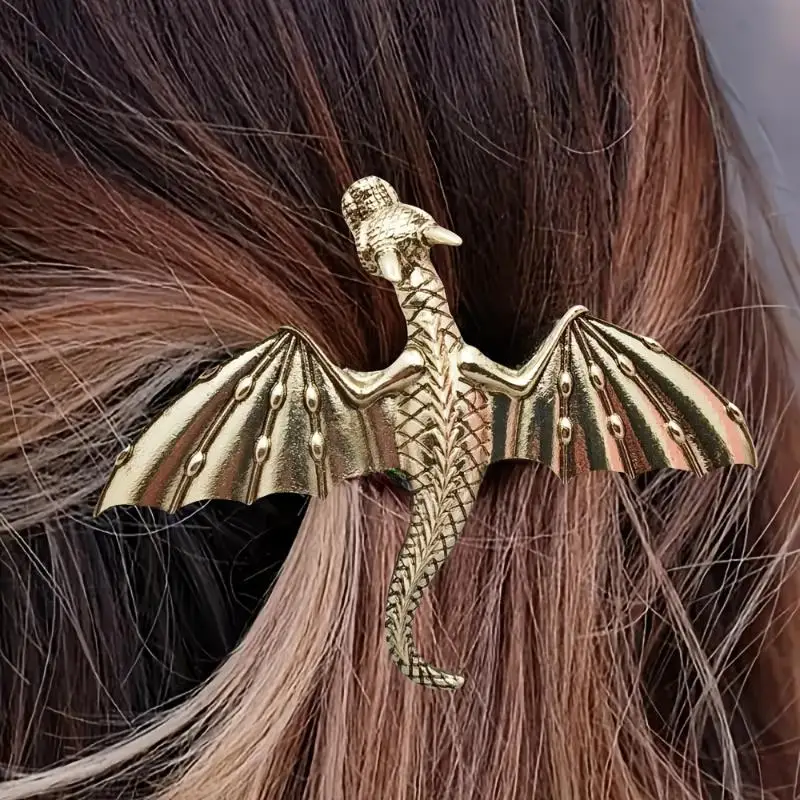 New Vintage Viking Dragon Hairpin Fashionable And Elegant Women's Retro Nordic Norwegian Style Hair Accessory Gift view 2