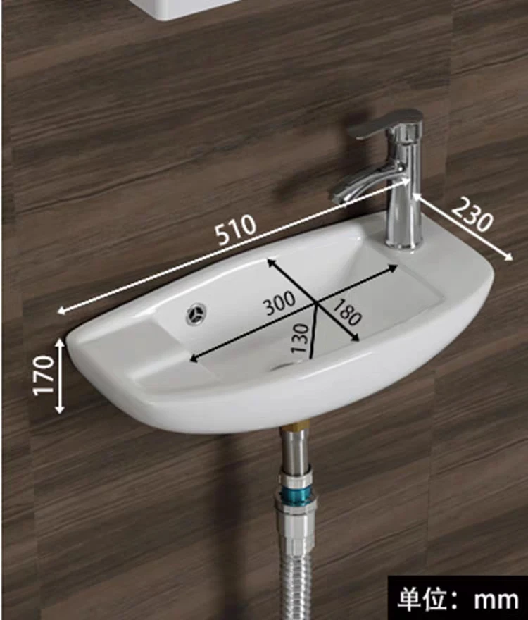 Small size wall mounted wash basin, narrow and long bathroom, ceramic balcony hanging basin, small size mini wash basin, 23cm