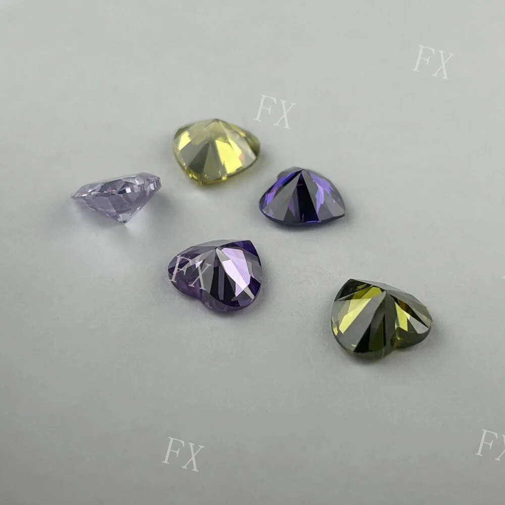 3x3~15x15mm Heart Shape White, Green,Aquamarine, Blue,Orange,Pink AAAAA Cubic Zirconia Loose cz beads for Jewelry
