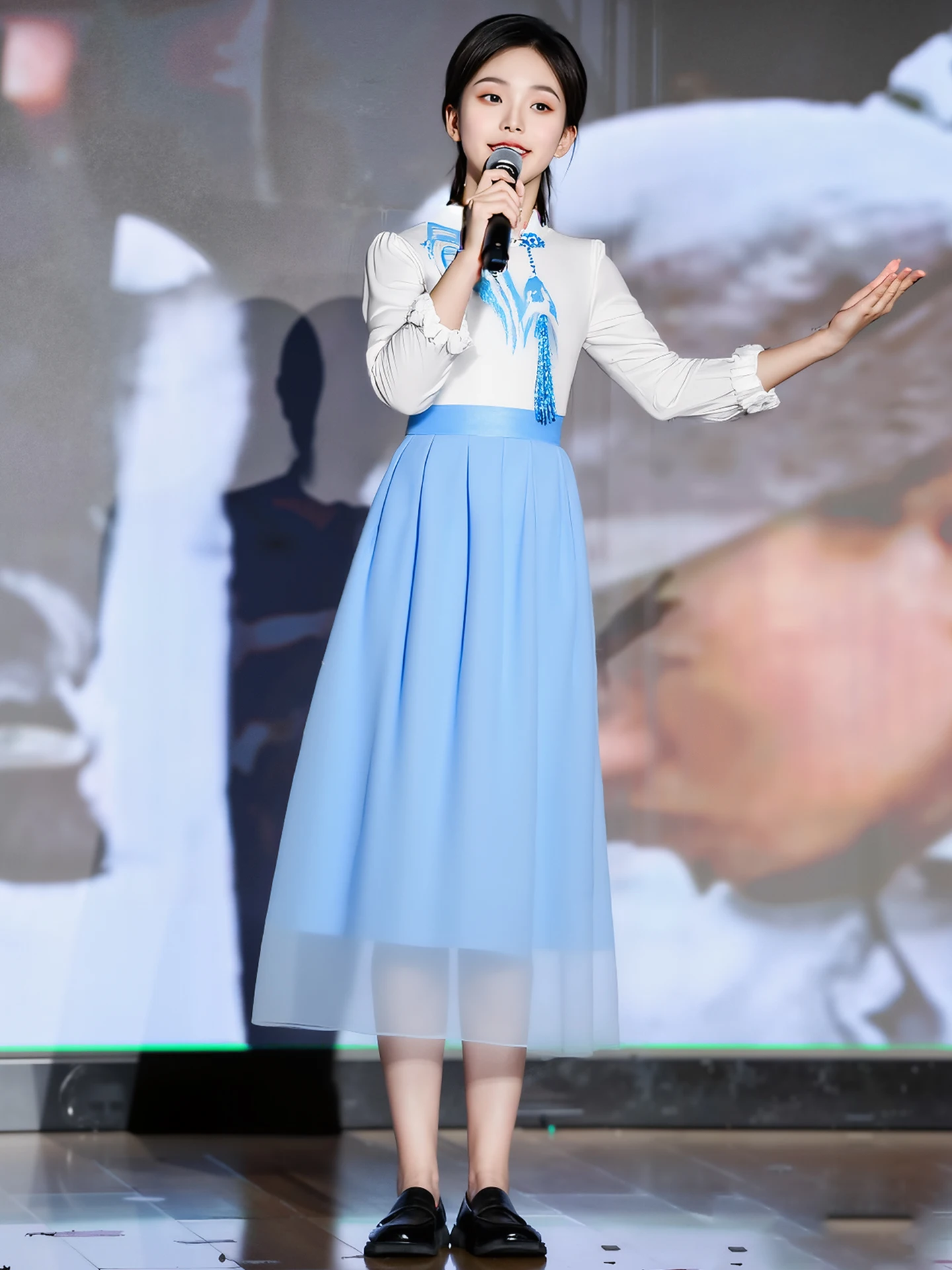 

Костюм для выступлений национального хора и хореографии для взрослых: национальный сценический наряд для конкурсов, выступлений и речей