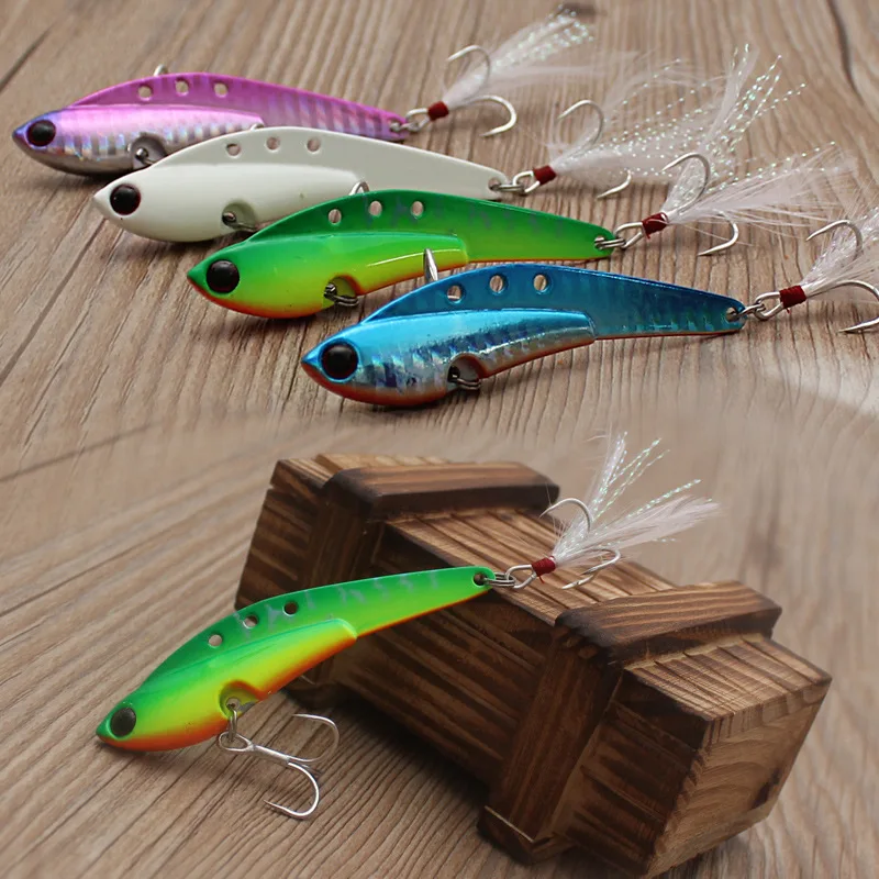 

VIB Fishing Lure with Feather Strength Hooks, Fishing Tackle, Swimbait Bass Wobbler, Metal Sinking Bait, 13G, 18g, 25g, 30g, 1Pc