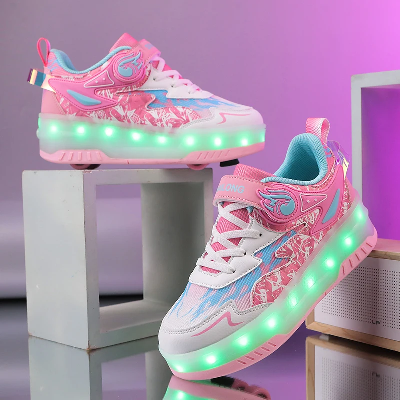 

Kids' New Heelys (Viral Summer): Girls' 4-Wheel Detachable, Boys' 2-Wheel & Student Transformable Wheeled Skates