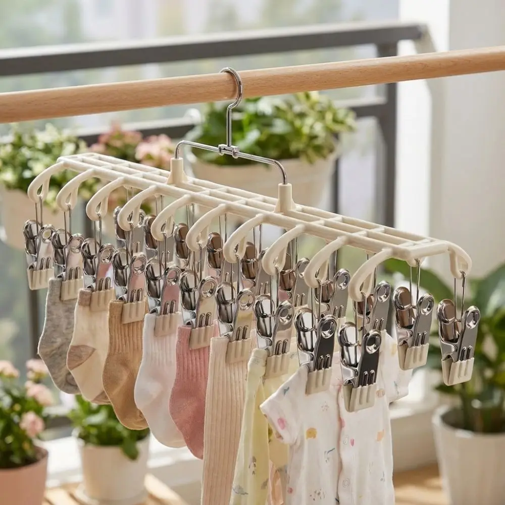 20 Clips Drying Clothes Hanger Anti-Slip Non-marking Trouser Hanging Hook Corrosion-Resistant Rustproof