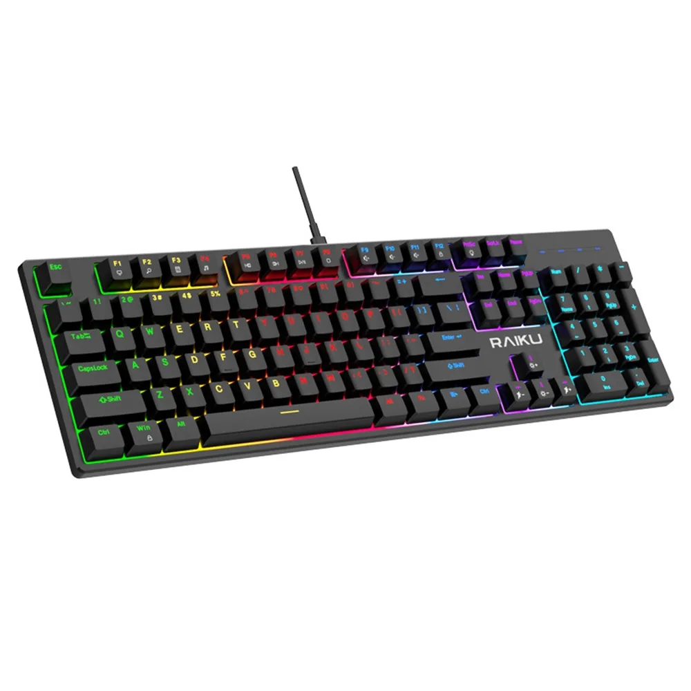

104 Keys RAIKU L3000 Keyboard USB Connection Silent Gaming Mechanical Keyboard RGB Backlit Mechanical Keys Office Keyboard