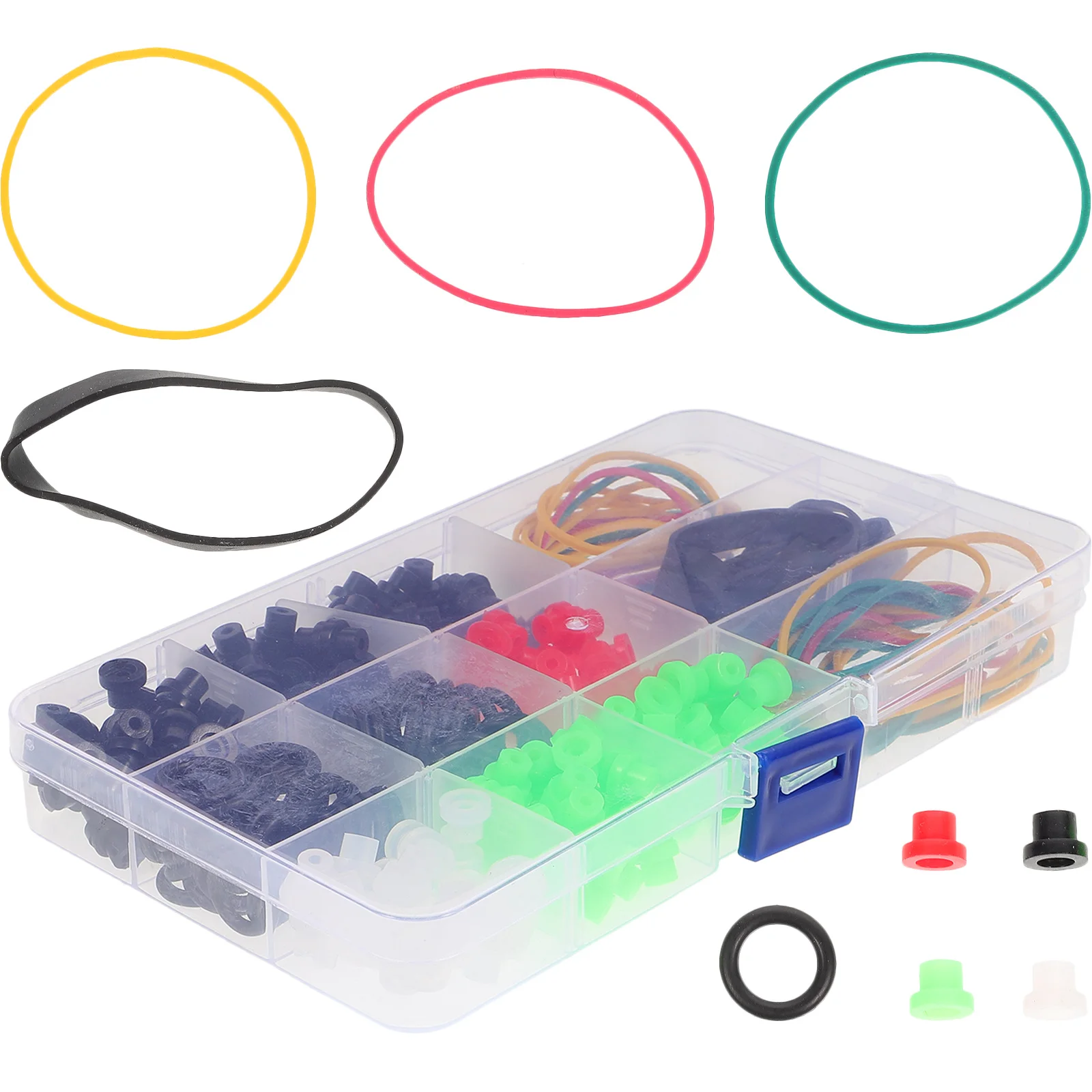 

270Pcs Shockproof Rubber Bands Set with Pin Pad Anti Vibration Apron for Tattoo Machine Stability Professional Makeup Kit