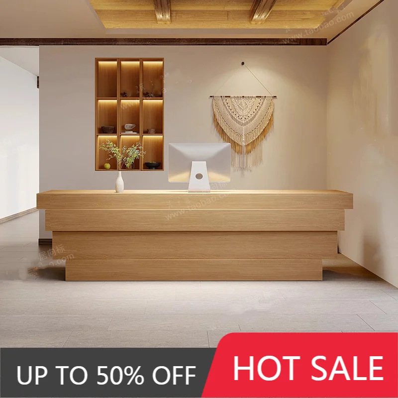 Hair Salon Office Reception Desk Counter Aesthetic Luxury Trendy Reception Desk Counter Cashier Modern Commercial Furniture