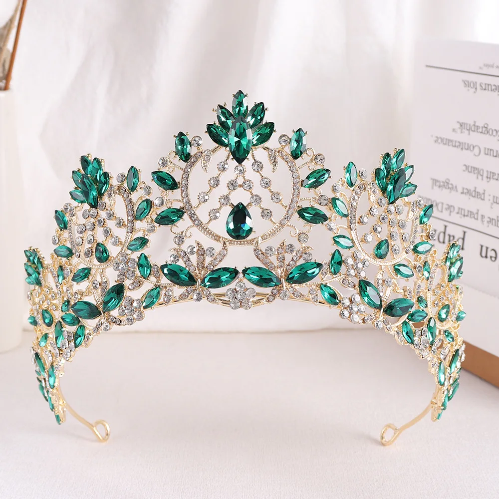 KMVEXO Baroque Wedding Headband Bridal Crowns and Tiaras Hair Jewelry Accessories Women Rhinestone Headwear Queen Diadem