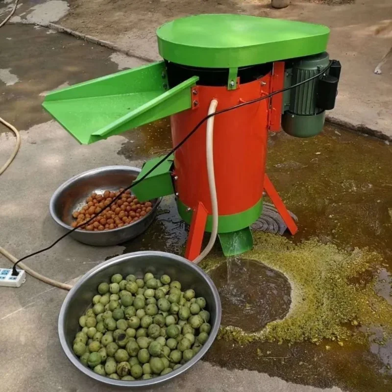 

High Fresh Walnut Green Skin Remover Bearing Motorized Washing Peeling Shelling Machine For Bakery 500Kg/H