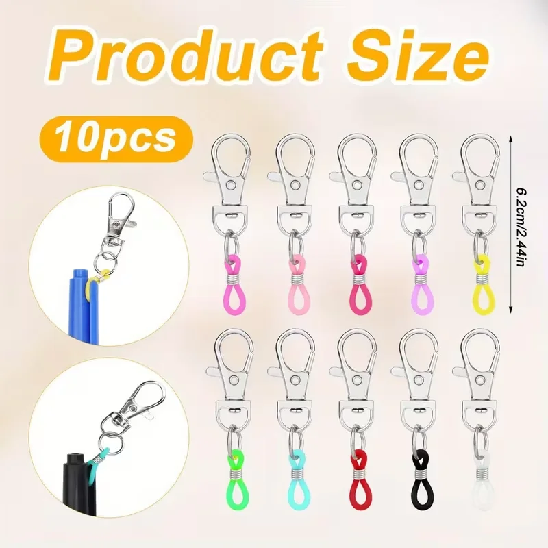 10 Color Pen Clips Lobster Clip Pocket Clips For Hanging Rope Badge Scroll Converter Badge Scroll Accessories (Pen Not included)