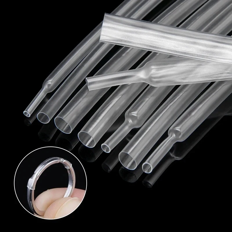 3-10M Super Thin Clear Heat Shrink Tube 2:1 1-20mm Flexible Transparent Earphone Sleeve Wire Wrap Sheath Insulation Protector
