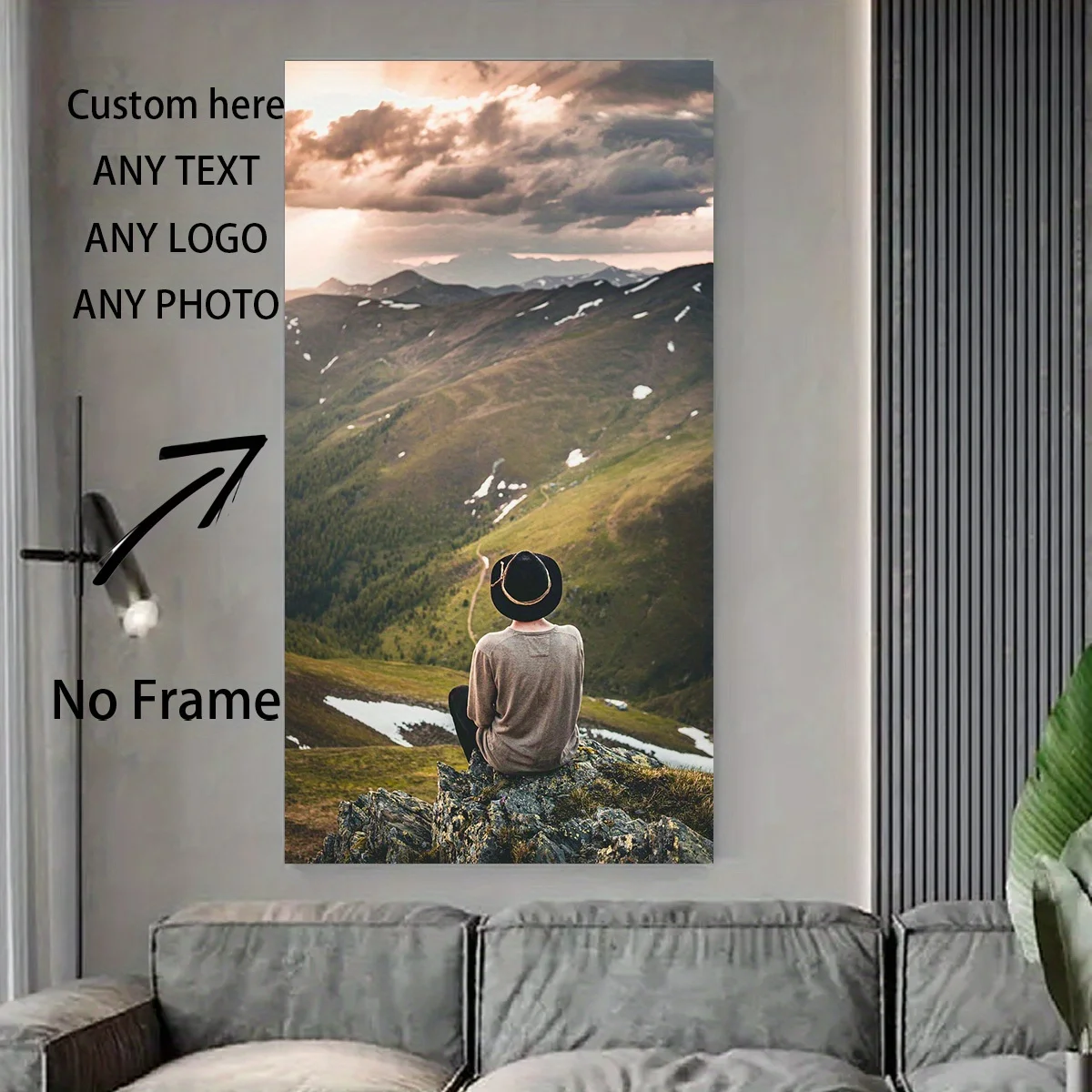 لوحة فنية جدارية قماشية بدون إطار قابلة للتخصيص - مخصصة مع أي نص أو شعار أو صورة لحفلات الزفاف والحيوانات الأليفة والأسرة وأعياد الميلاد #2