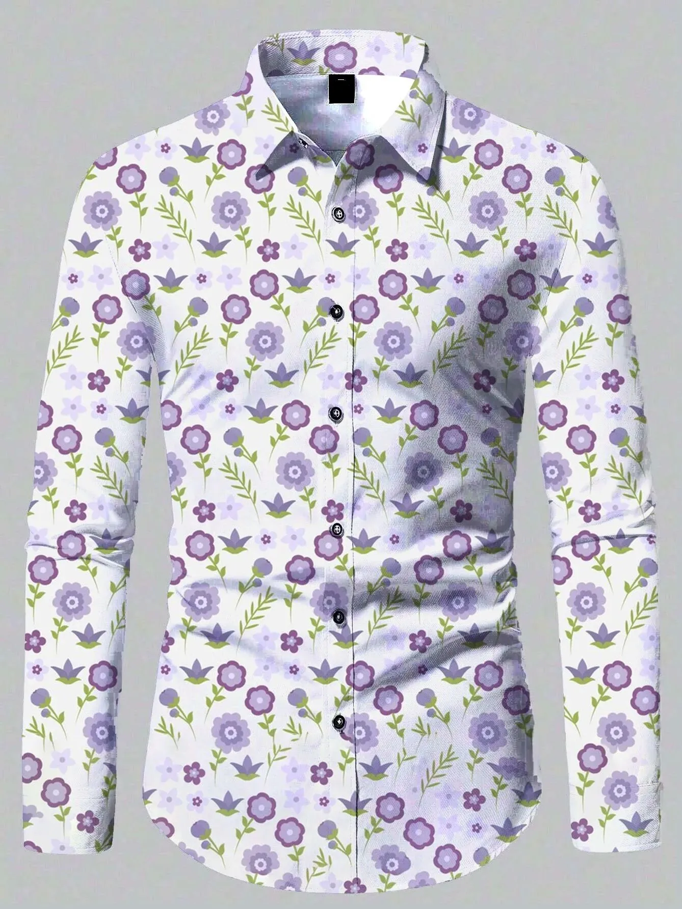 

Retro Floral Print Long Sve Men's irt 3D Floral Design Casual Collar Loose Fit Autumn Wear Chinese Brand ex