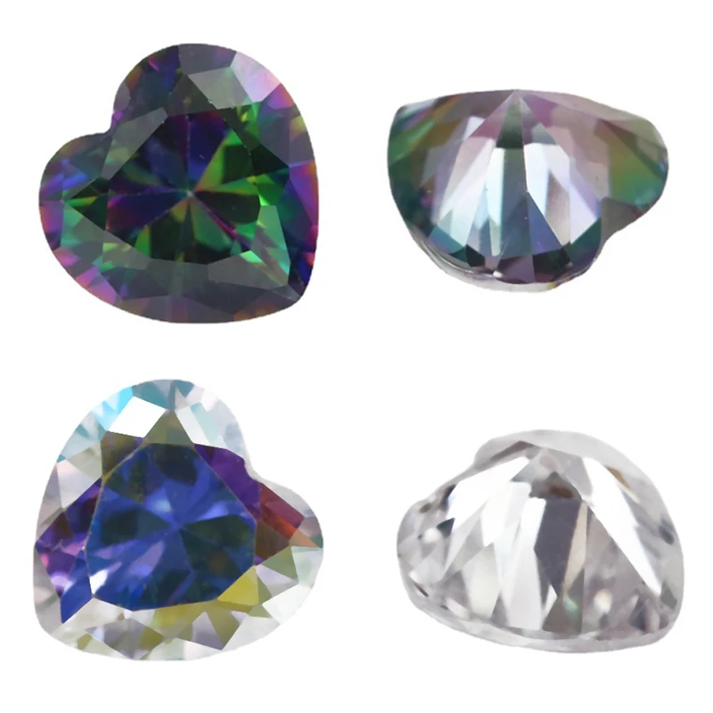 

Size 3x3mm~12x12mm Heart Cut Plating Color Cubic Zirconia Stone Loose Multiolor CZ Synthetic Gemstone for Jewelry Making