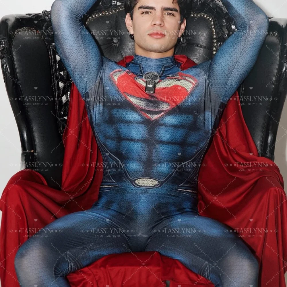 رجل الصلب سوبرمان تأثيري حلي خارقة ثلاثية الأبعاد مطبوعة دنة كامل الجسم الدعاوى هالوين زي Zenzai الدعاوى للرجال الكبار