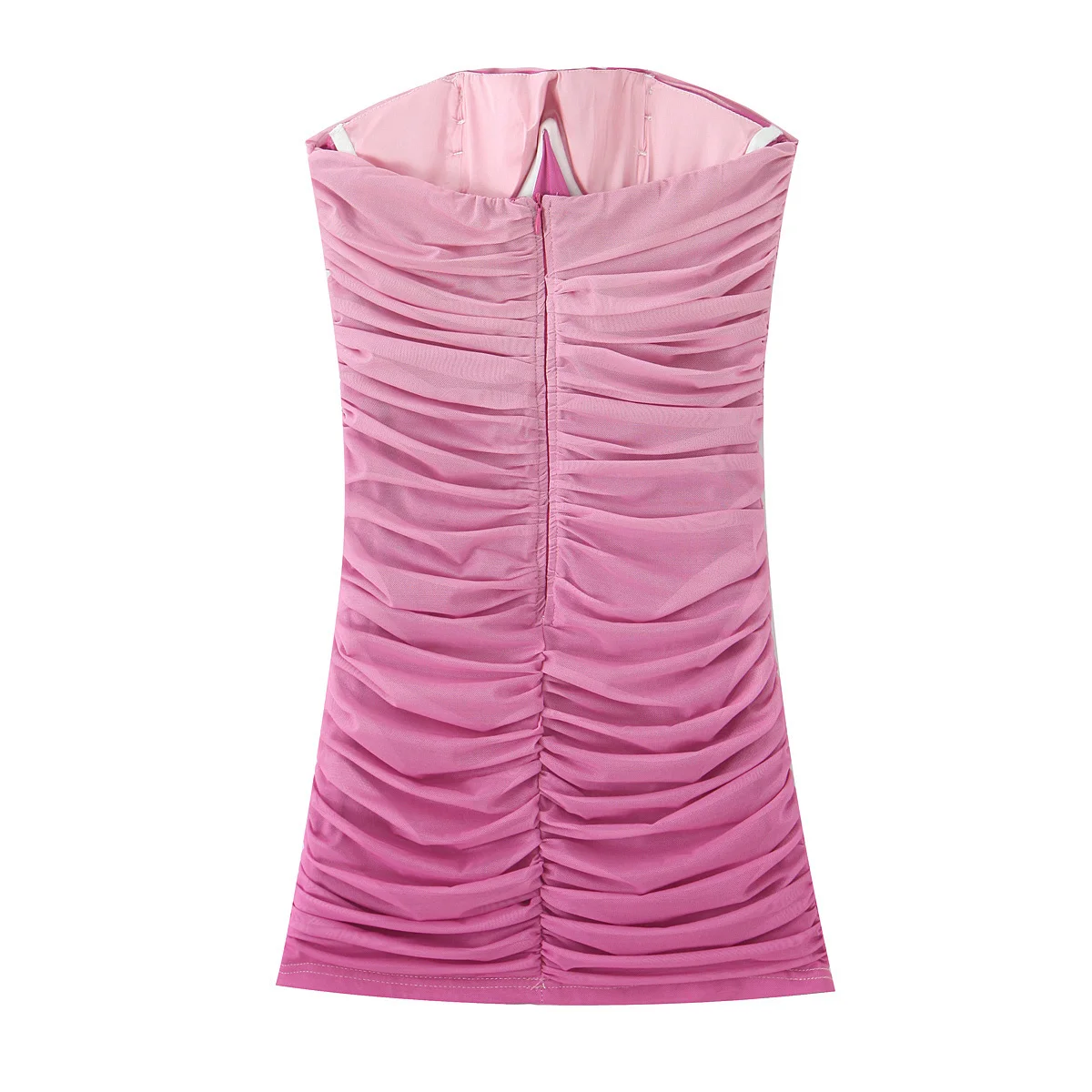 Maxdutti Gradient Pink Elegant Party Dresses Womens dresses Vestidos Sexy Pleated Slim Fit Mini Women's Dress Dresses For Woman