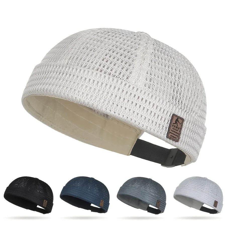 

Outdoor Sport Cap Breathable Mesh Melon Hip-Hop Hat Fashion Summer Adjustable Ultra-Light Brimless Cycling Docker Beanies