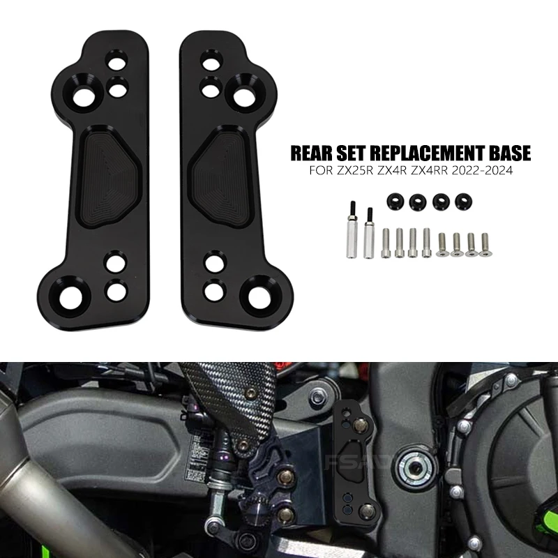 

ZX4R Motorcycle Rearset Rear Set Replacement Base Mounting Plate For Kawasaki ZX-25R ZX-4R ZX-4RR ZX25R ZX4RR 2022 2023 2024