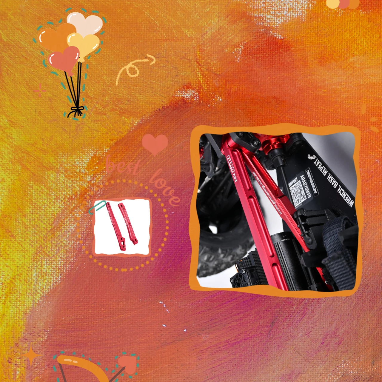 

GPM 7075 Alloy Front &Rear Chassis Brace ARRMA 1/8 Kraton 6S EXB V6