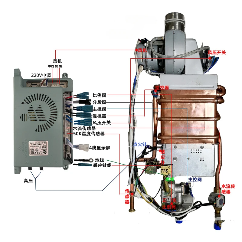 Universal Gas Water Heater Accessories Electronic Constant Temperature Machine Ignition Controller Panel Host Fan Display Screen