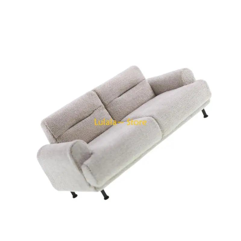 Y4QA Loveseat Sofa Couch Model Miniature Dollhouses Model Detailed 1/10 Scale Furniture For Collector